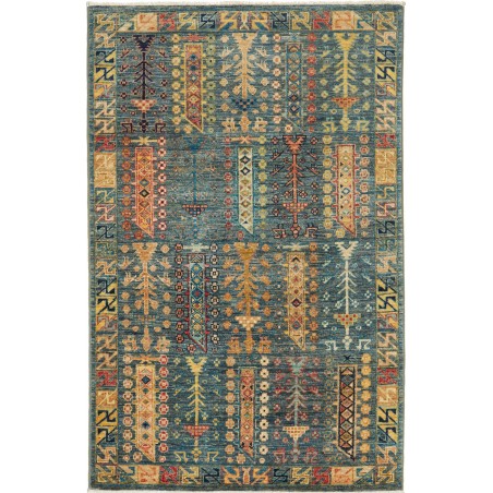 Tappeto Tribal Pakistan azzurro marrone 100x154