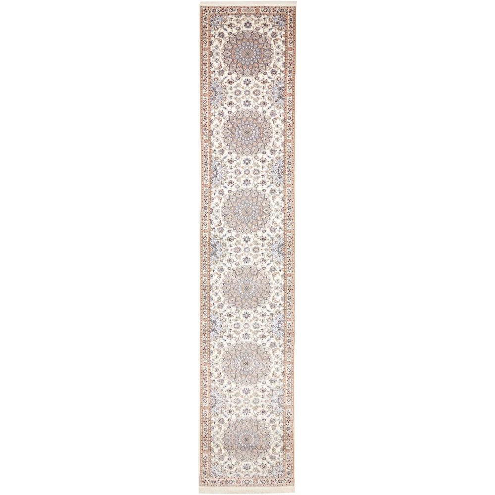 Tappeto Nain 6La Persia bianco grigio 83x445