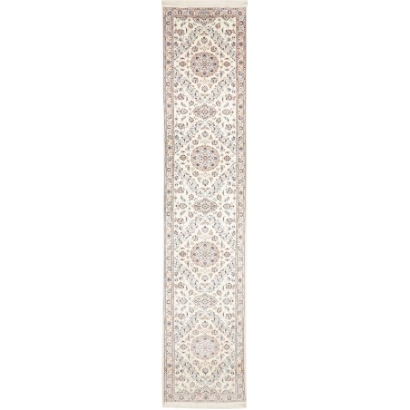 Tappeto Nain 6La Persia bianco azzurro 82x415
