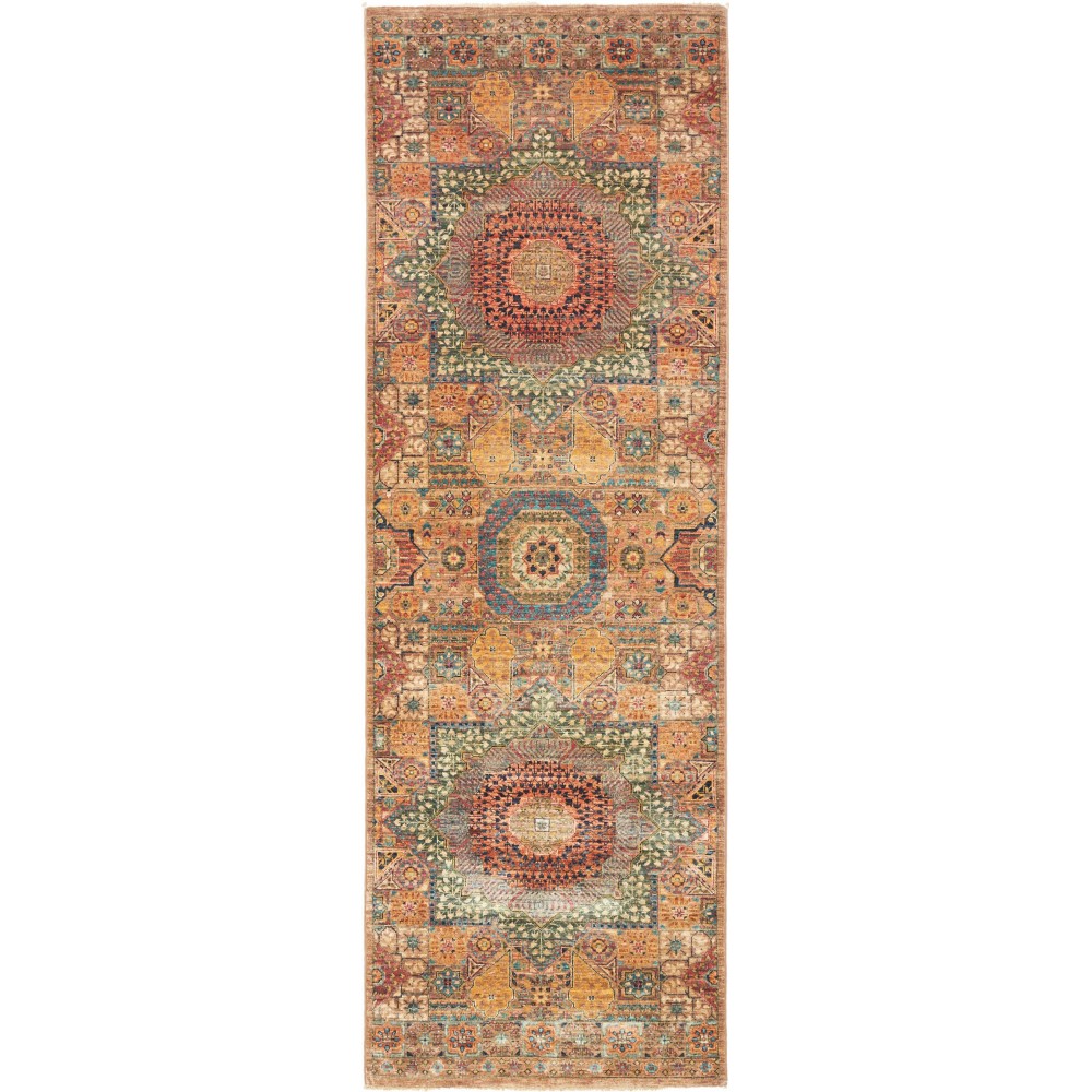 Tappeto Mamlouk Pakistan marrone azzurro 79x244