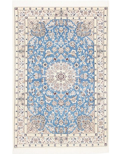 Tappeto Nain 9La Persia bianco azzurro 106x153