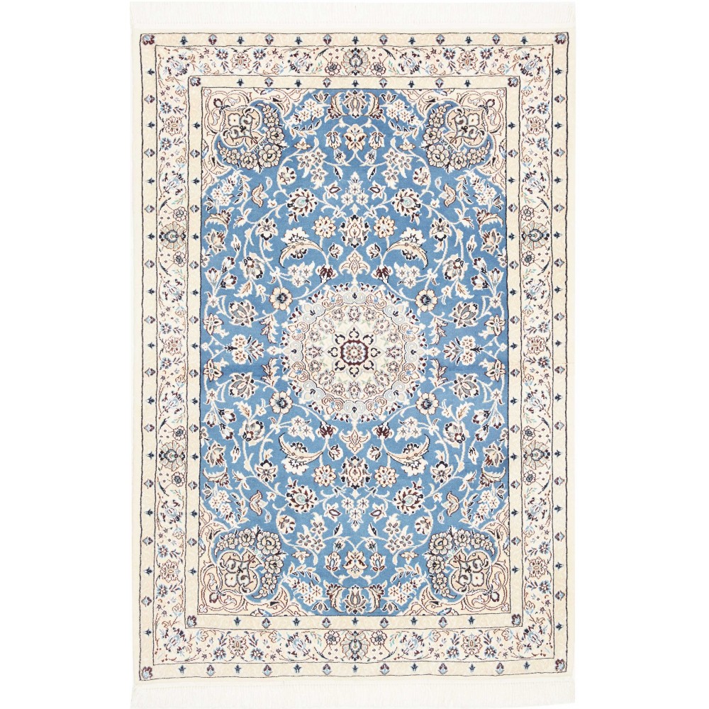 Tappeto Nain 9La Persia bianco azzurro 106x153