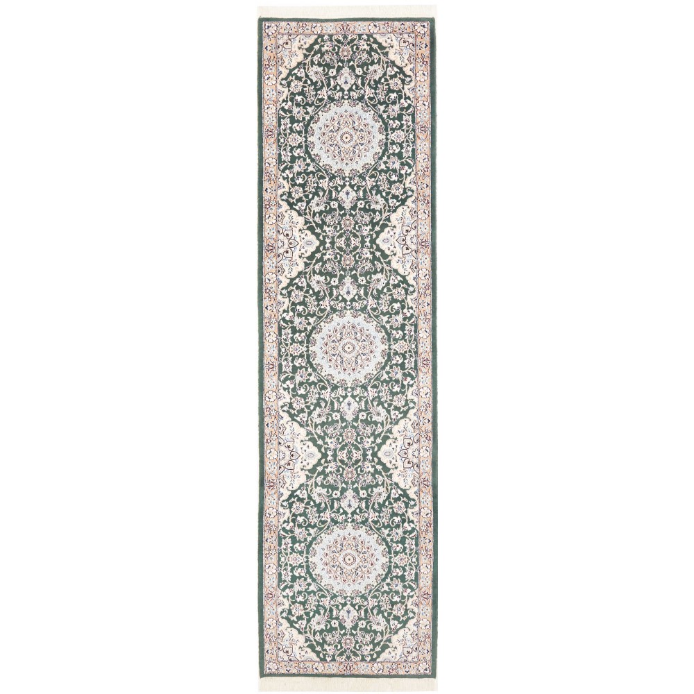 Tappeto Nain 9La Persia bianco azzurro 80x303