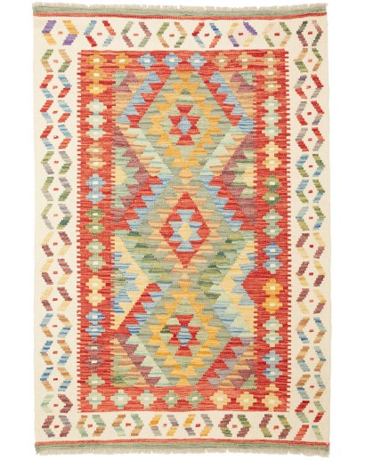 Tappeto Kilim Afghanistan marrone bianco 102x150