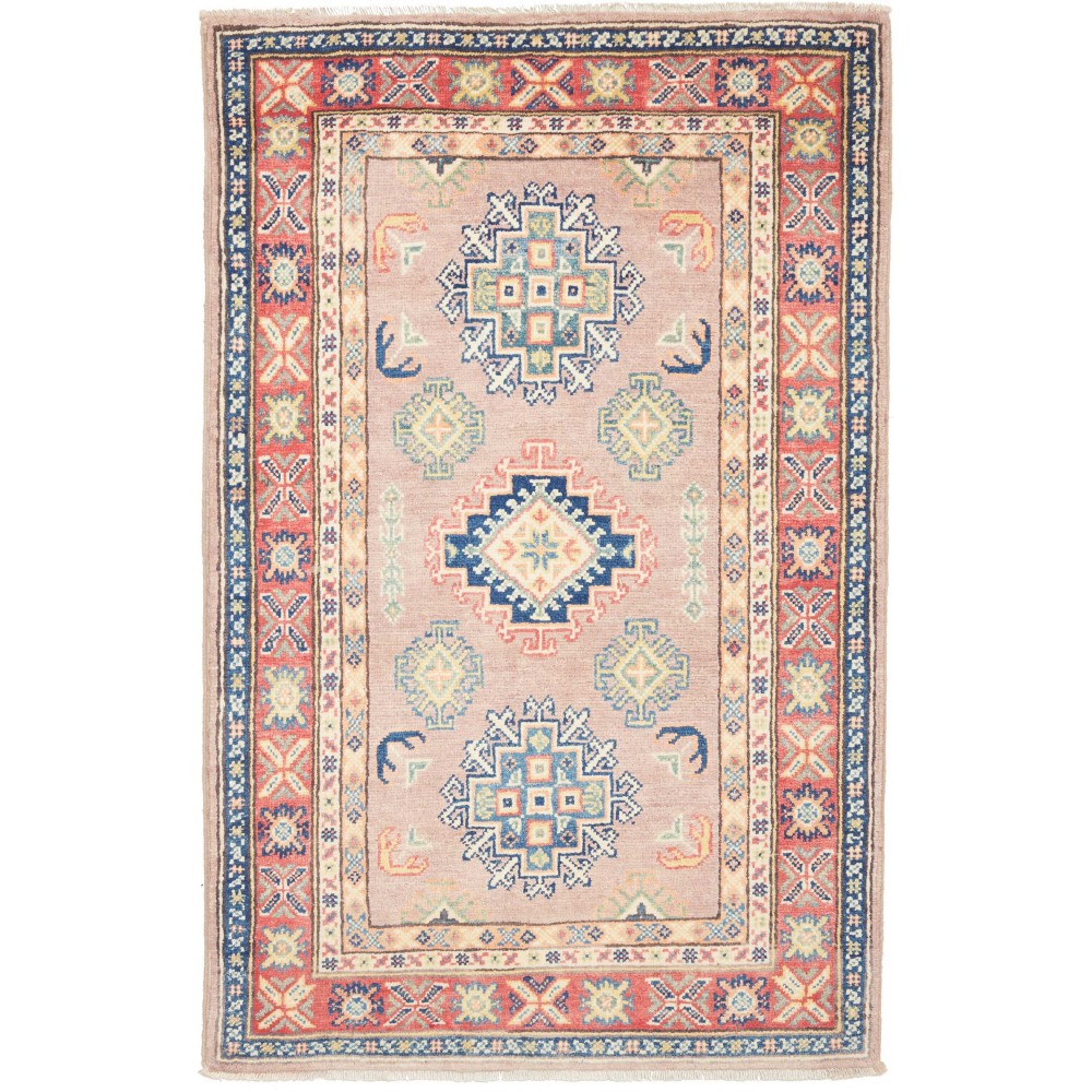 Tappeto Kazak Afghanistan beige azzurro 84x130