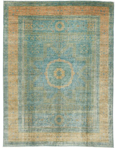 Tappeto Mamlouk Pakistan verde azzurro 273x352
