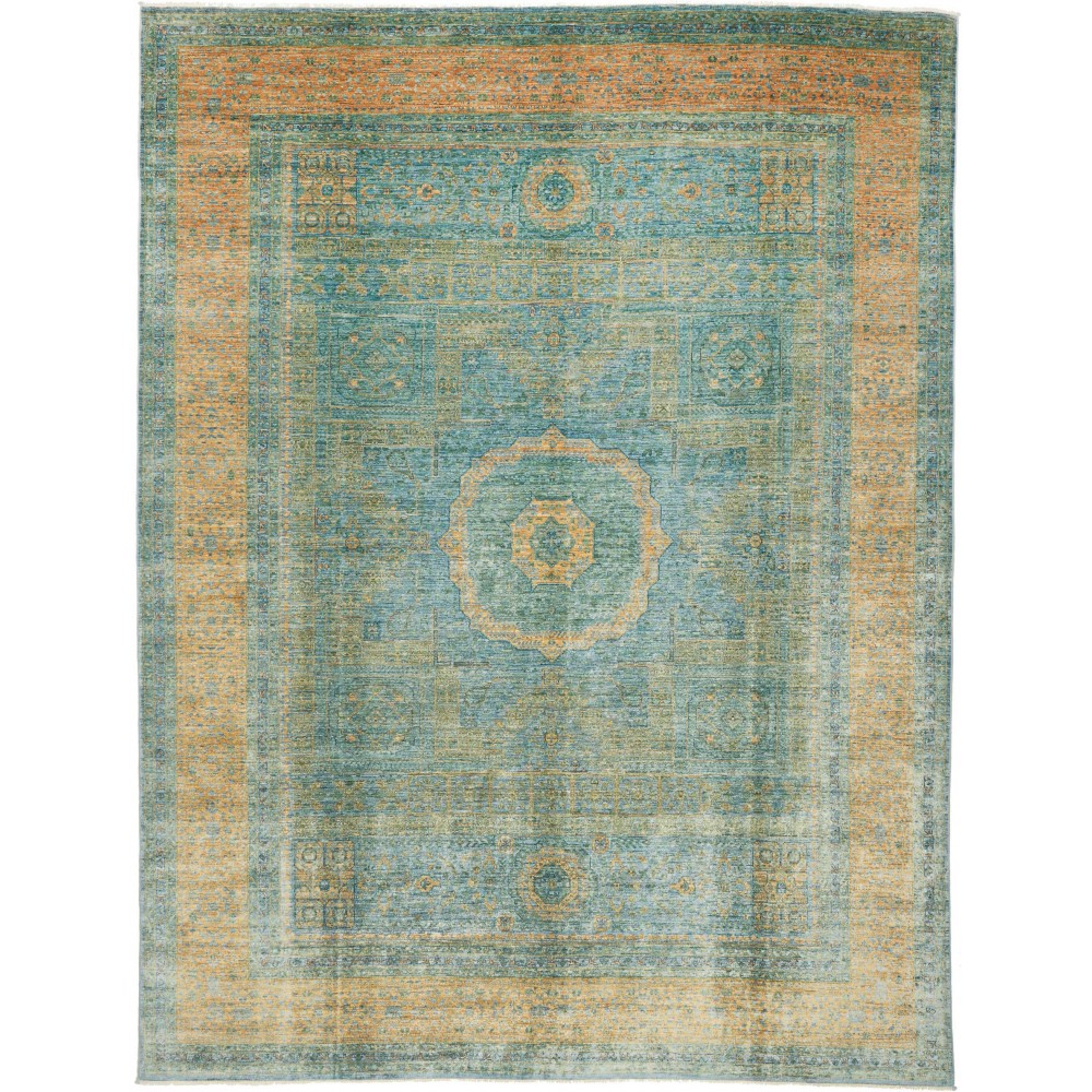 Tappeto Mamlouk Pakistan verde azzurro 273x352