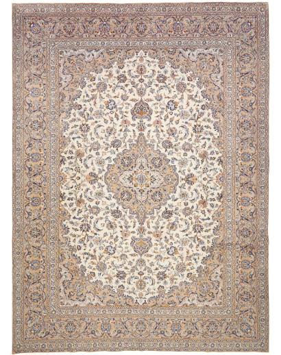 Tappeto Kashan Persia beige grigio 298x400