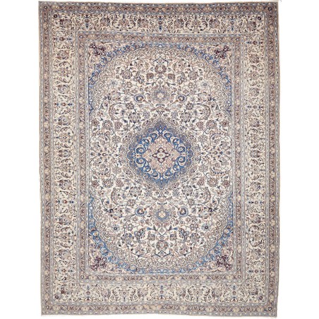 Tappeto Nain Kashmar Persia bianco azzurro 303x400