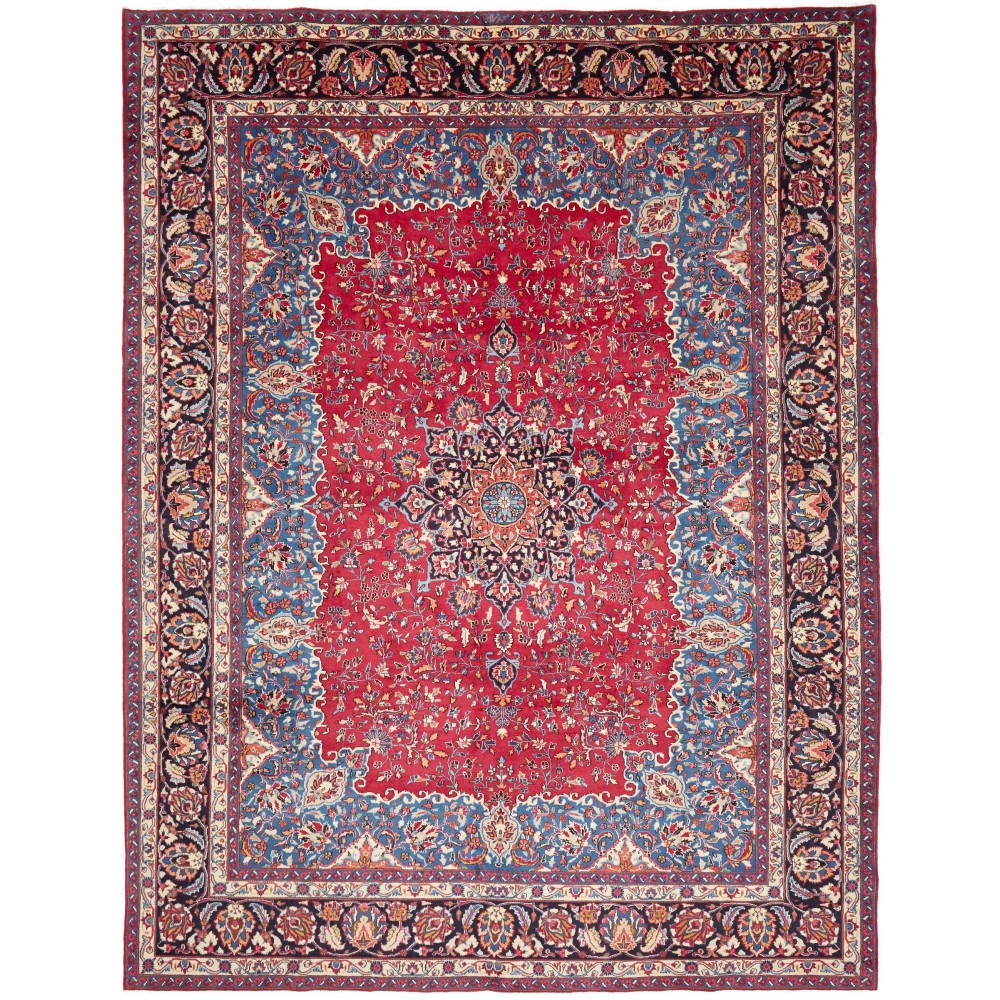 Tappeto Mashad Persia azzurro bianco 298x384