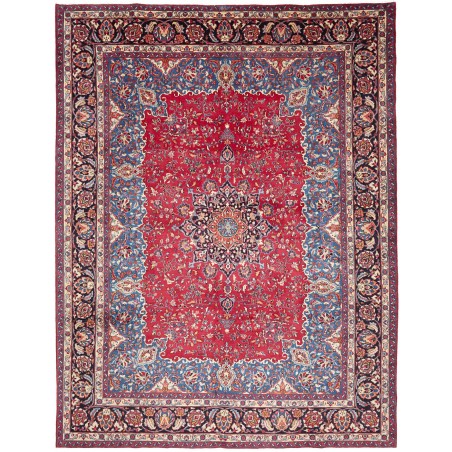 Tappeto Mashad Persia azzurro bianco 298x384