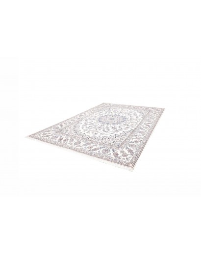 Tappeto Nain Kashmar Persia bianco azzurro 253x354