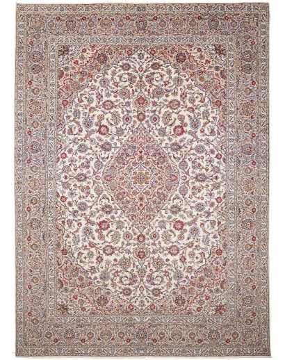 Tappeto Kashan Persia beige bianco 302x418