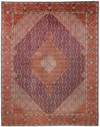 Tappeto Tabriz Persia marrone grigio 305x390