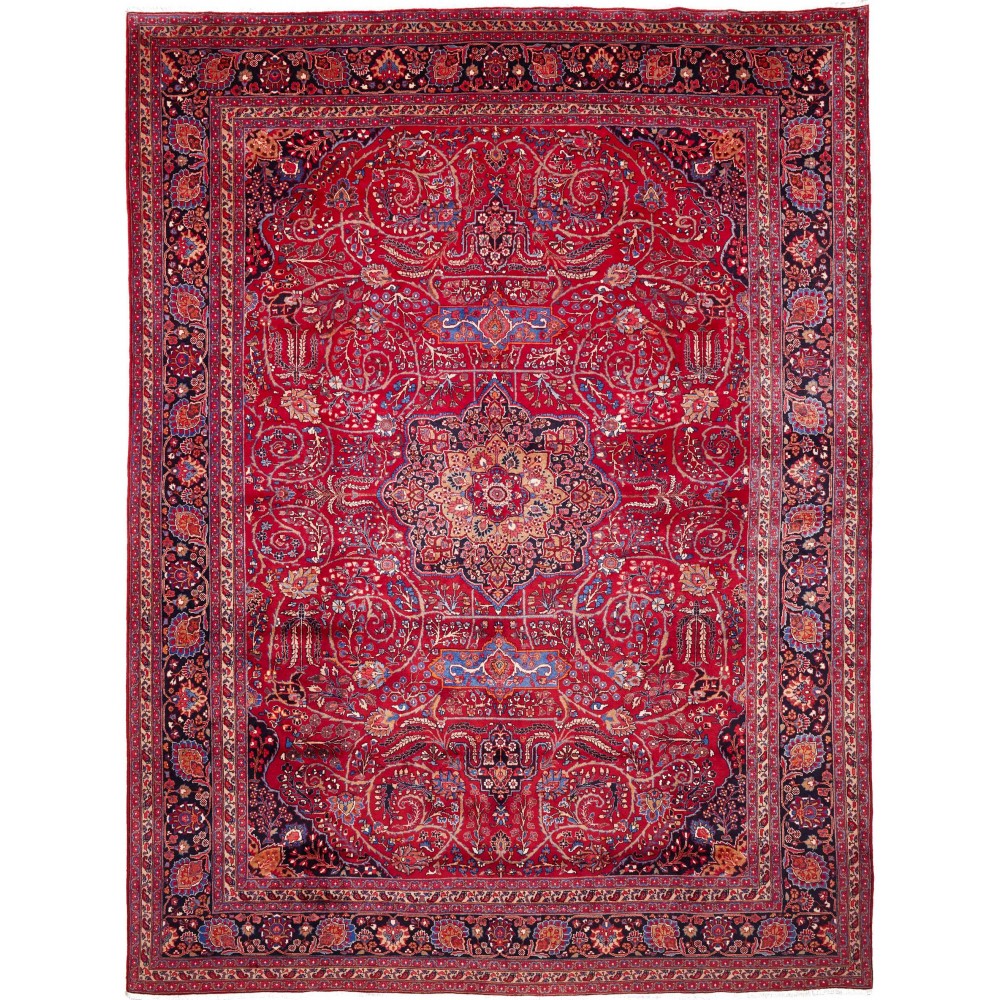 Tappeto Mashad Persia marrone rosso 303x400