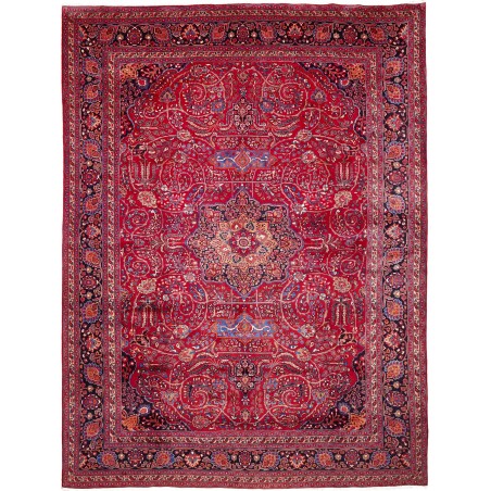 Tappeto Mashad Persia marrone rosso 303x400