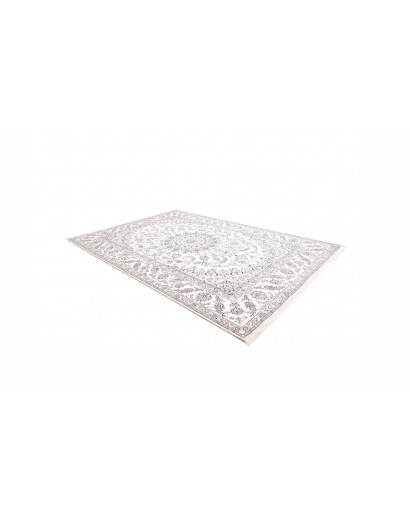 Tappeto Nain Kashmar Persia bianco azzurro 253x354