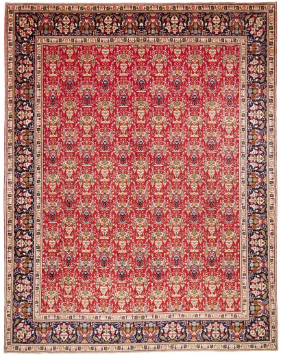 Tappeto Tabriz Persia marrone 303x385