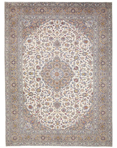 Tappeto Kashan Persia beige bianco 300x405