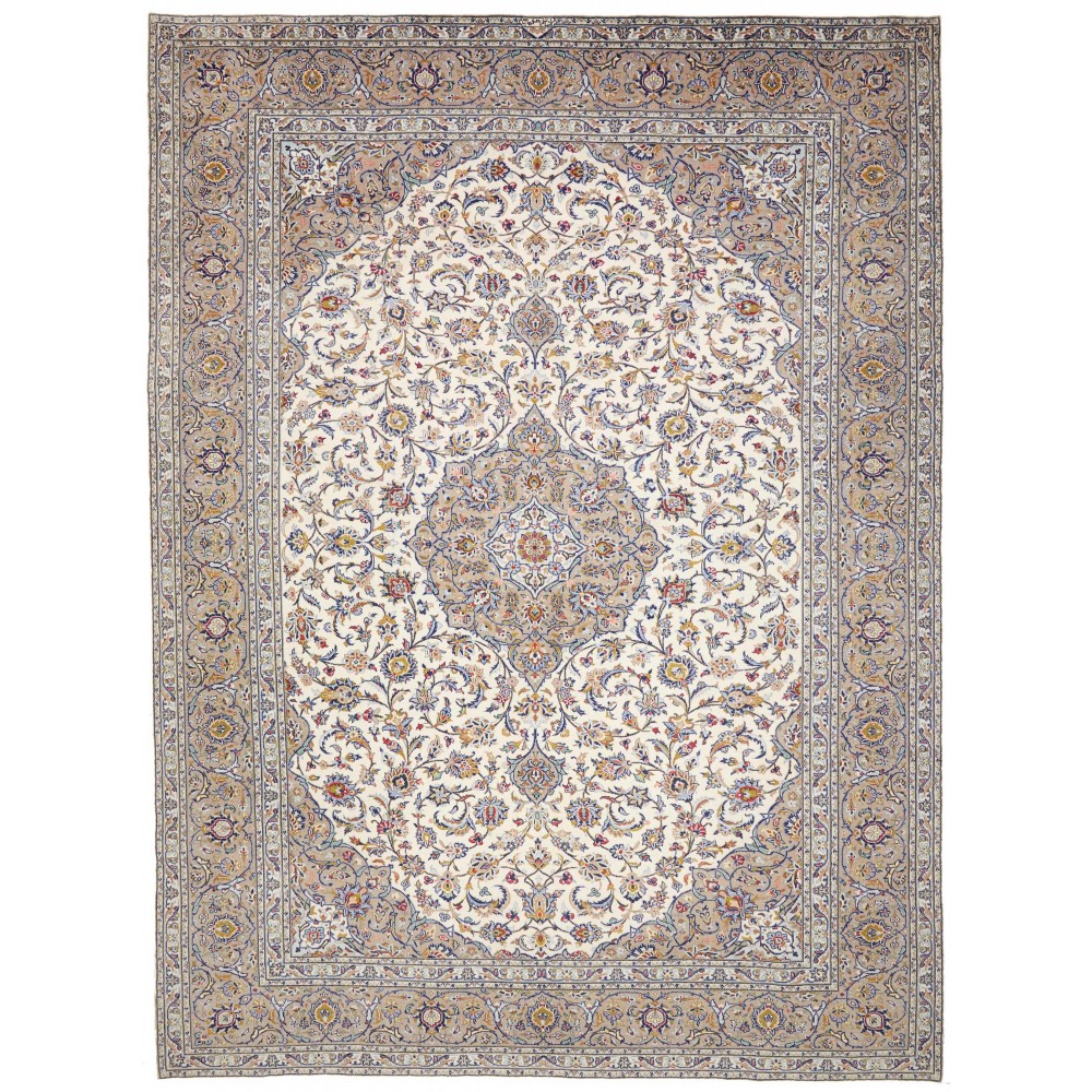 Tappeto Kashan Persia beige bianco 300x405