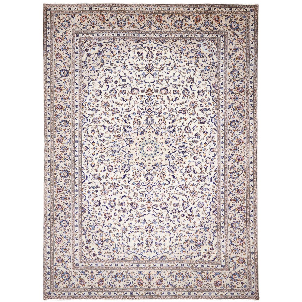 Tappeto Kashan Persia bianco azzurro 295x400
