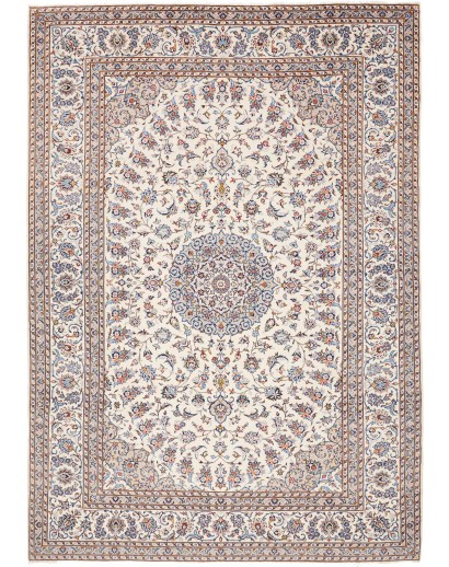 Tappeto Kashan Persia bianco marrone 253x357