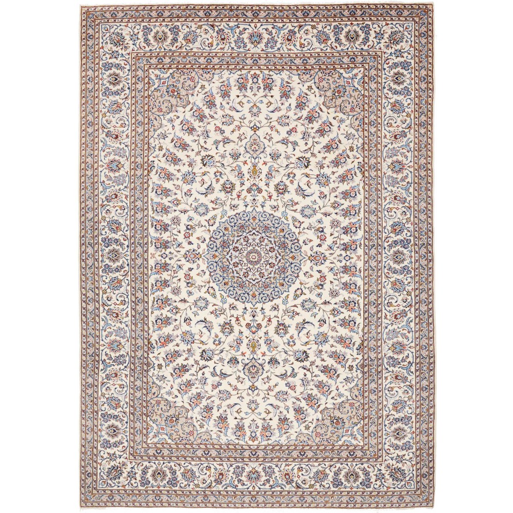 Tappeto Kashan Persia bianco marrone 253x357