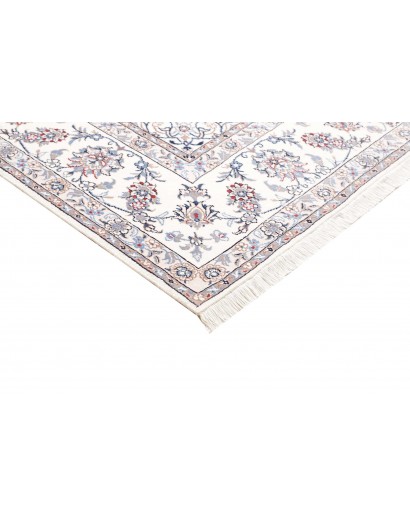 Tappeto Nain Kashmar Persia bianco azzurro 253x354