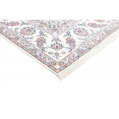 Tappeto Nain Kashmar Persia bianco azzurro 253x354