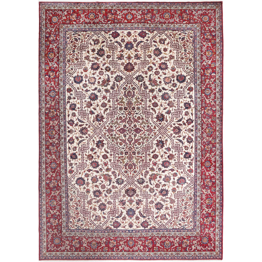 Tappeto Isfahan Persia beige azzurro 368x524
