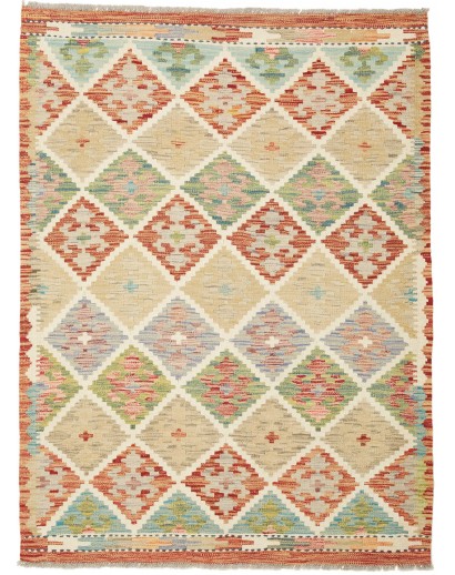 Tappeto Kilim Afghanistan marrone rosso 109x139