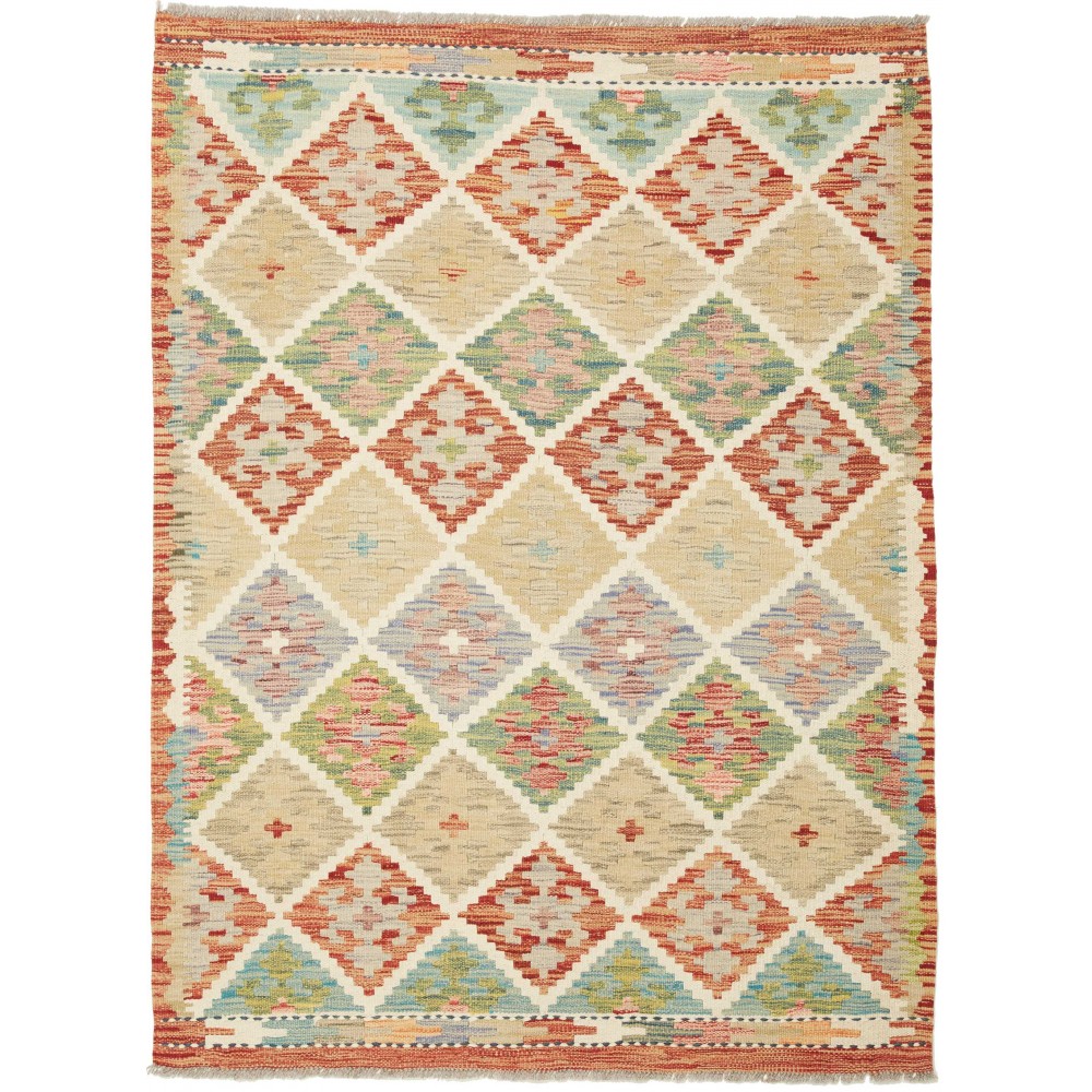Tappeto Kilim Afghanistan marrone rosso 109x139