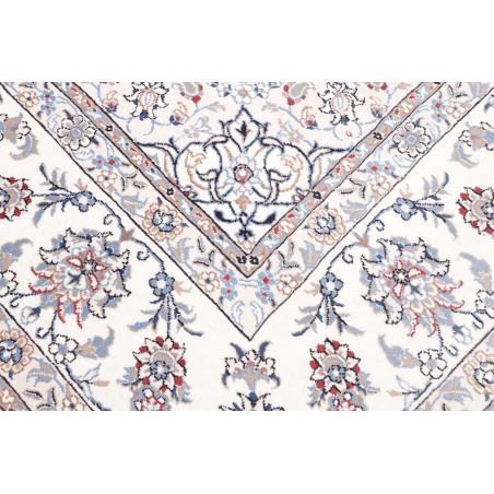 Tappeto Nain Kashmar Persia bianco azzurro 253x354