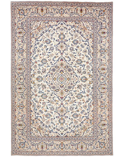 Tappeto Kashan Persia bianco azzurro 200x295
