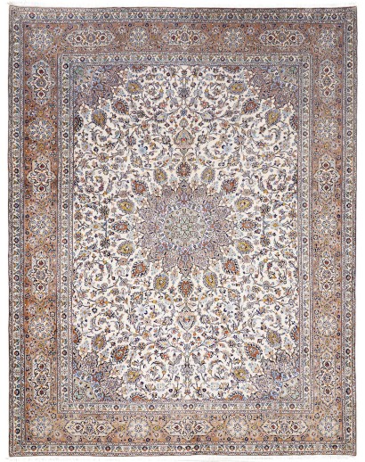 Tappeto Kashan Persia beige grigio 300x390