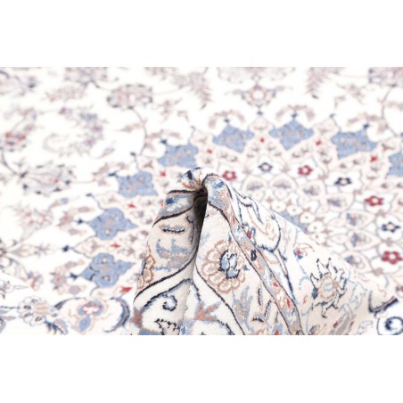 Tappeto Nain Kashmar Persia bianco azzurro 253x354