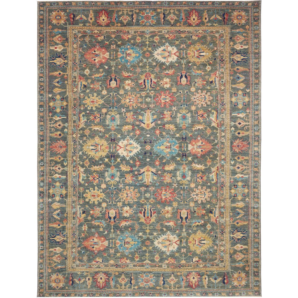 Tappeto Kazak Fine Pakistan bianco giallo 279x370