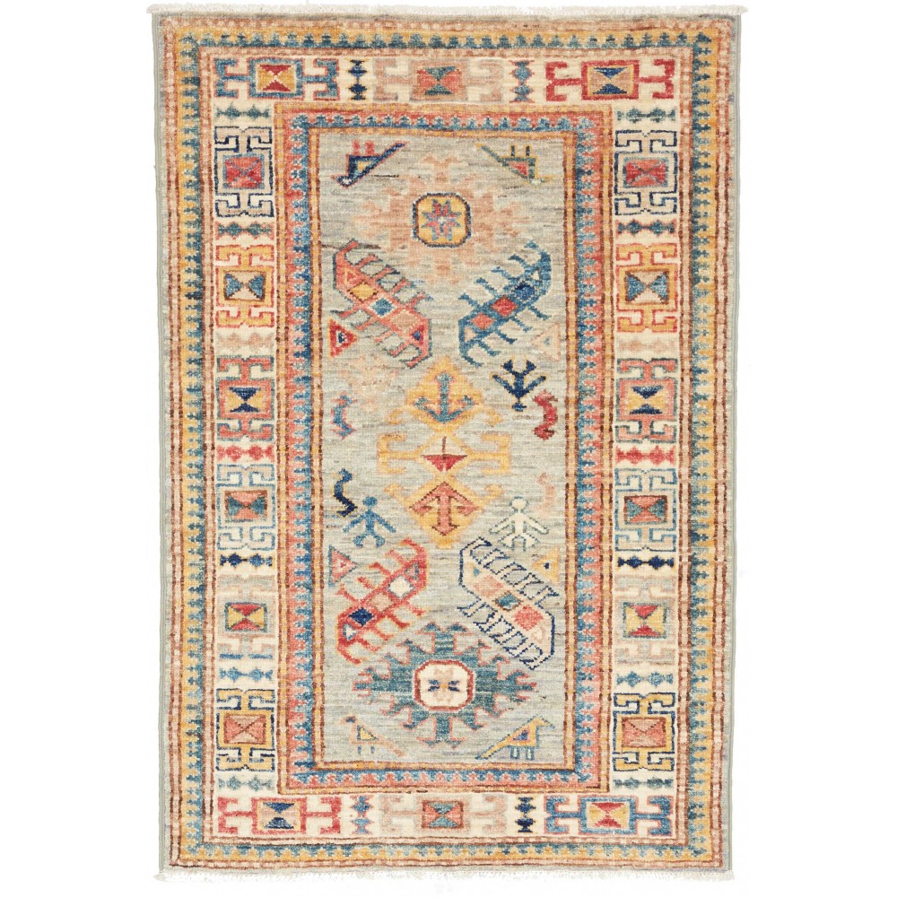 Tappeto Kazak Fine Pakistan marrone azzurro 69x101
