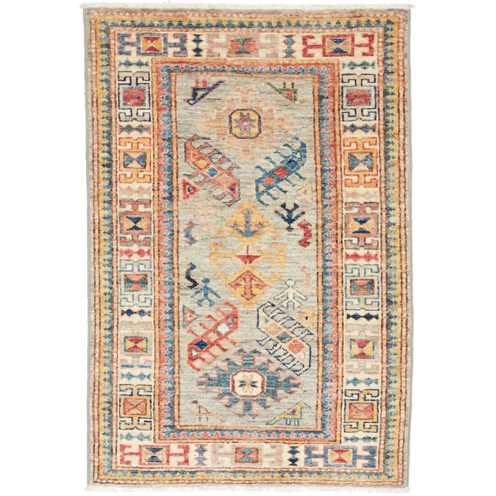 Tappeto Kazak Fine Pakistan marrone azzurro 69x96