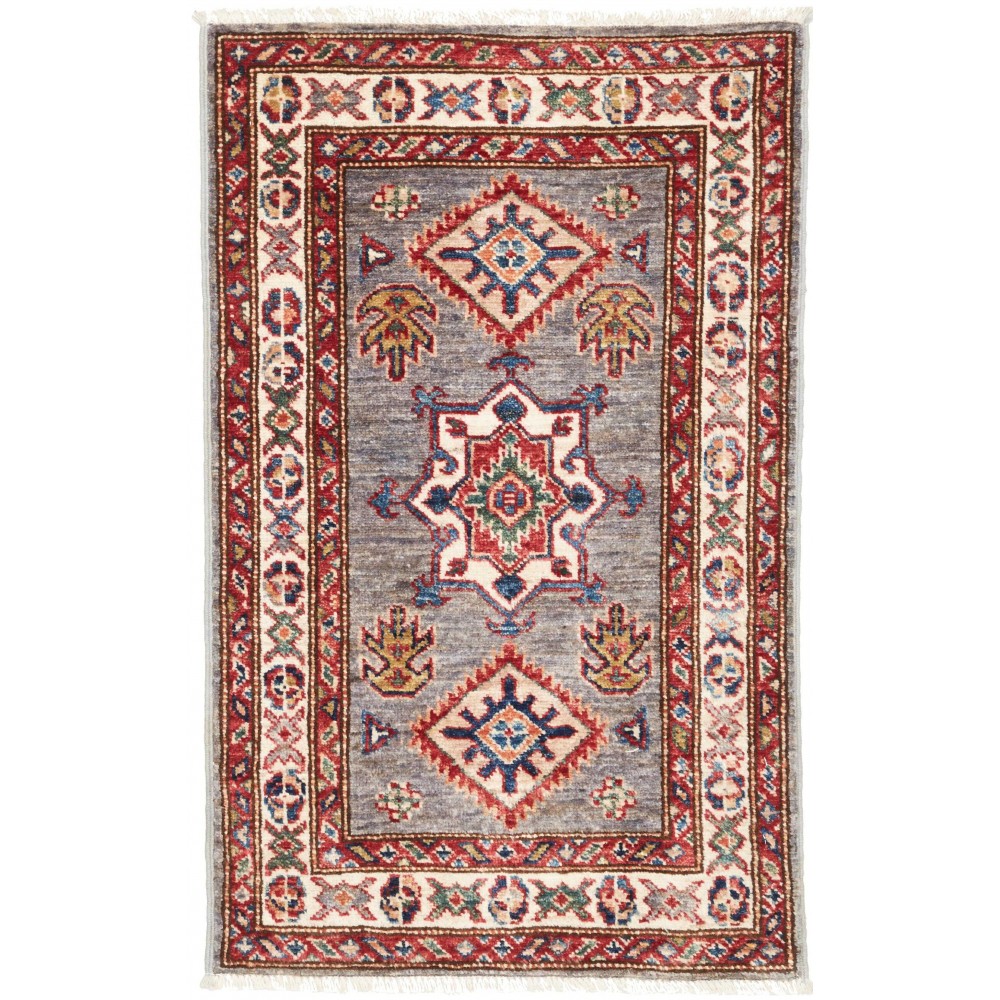 Tappeto Kazak Fine Pakistan marrone grigio 56x90