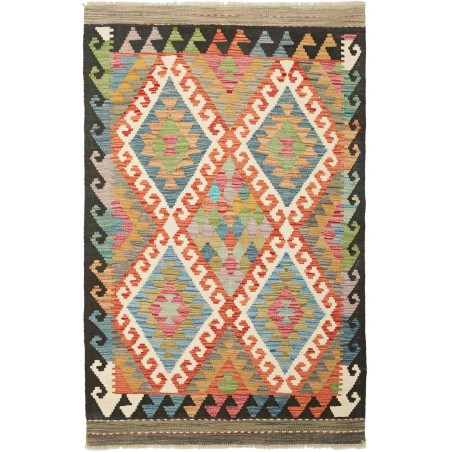 Tappeto Kilim Afghanistan marrone bianco 100x156