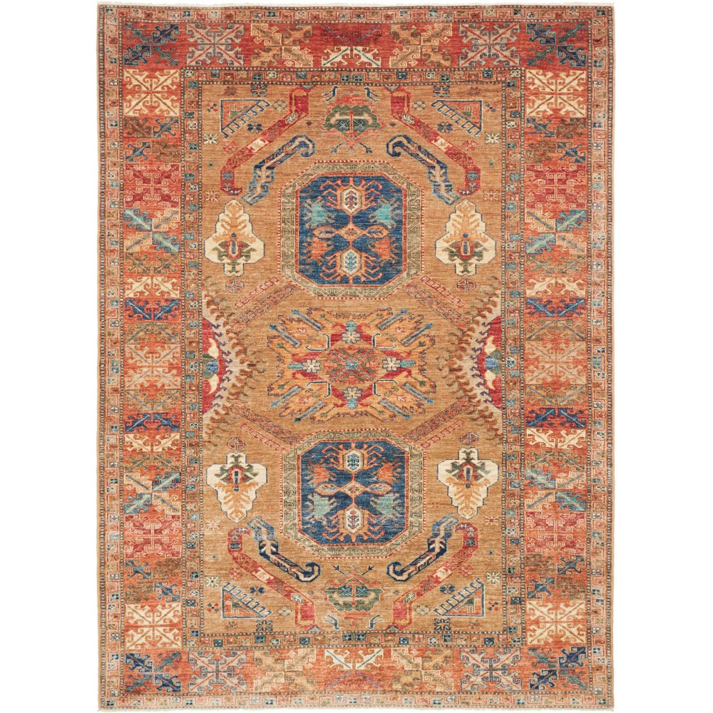 Tappeto Kazak Fine Pakistan marrone arancione 174x236