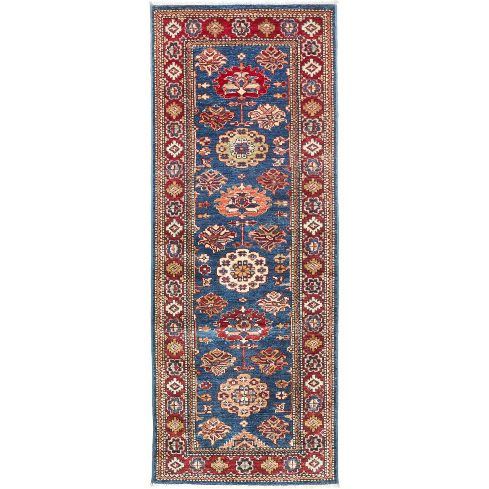 Tappeto Kazak Fine Pakistan azzurro arancione 76x202