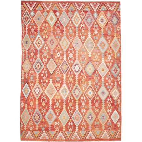 Tappeto Kilim Afghanistan arancione marrone 252x358