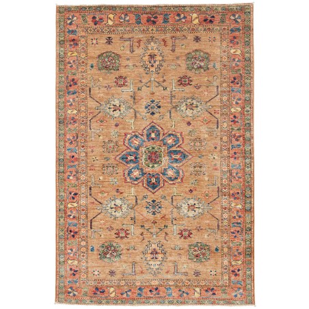 Tappeto Kazak Fine Pakistan marrone arancione 126x192
