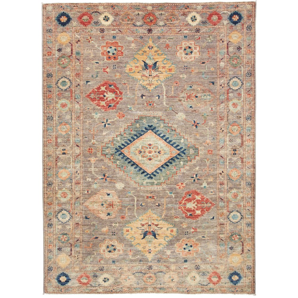 Tappeto Kazak Fine Pakistan marrone grigio 151x206