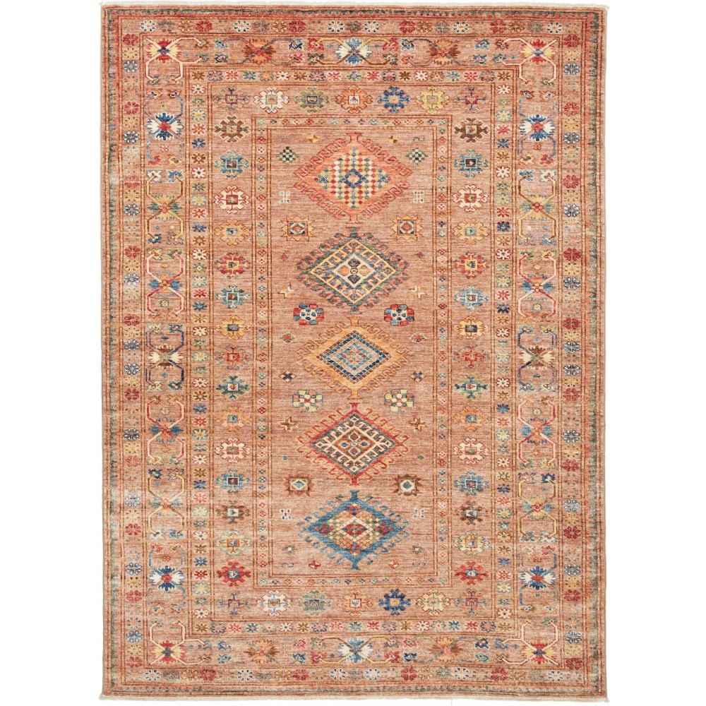 Tappeto Kazak Fine Pakistan marrone grigio 155x212