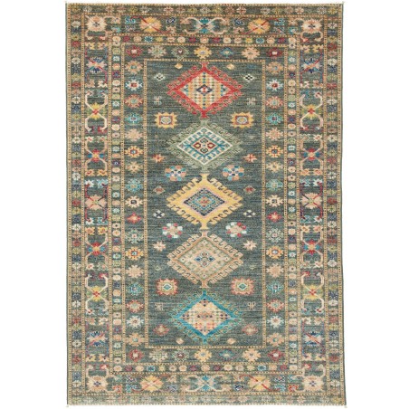 Tappeto Kazak Fine Pakistan bianco grigio 125x181