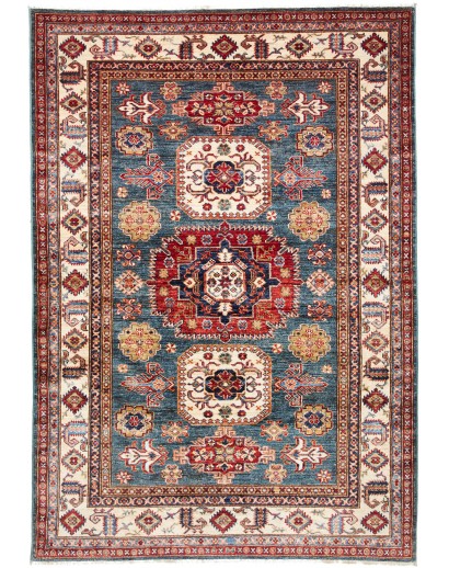 Tappeto Kazak Fine Pakistan marrone bianco 150x219