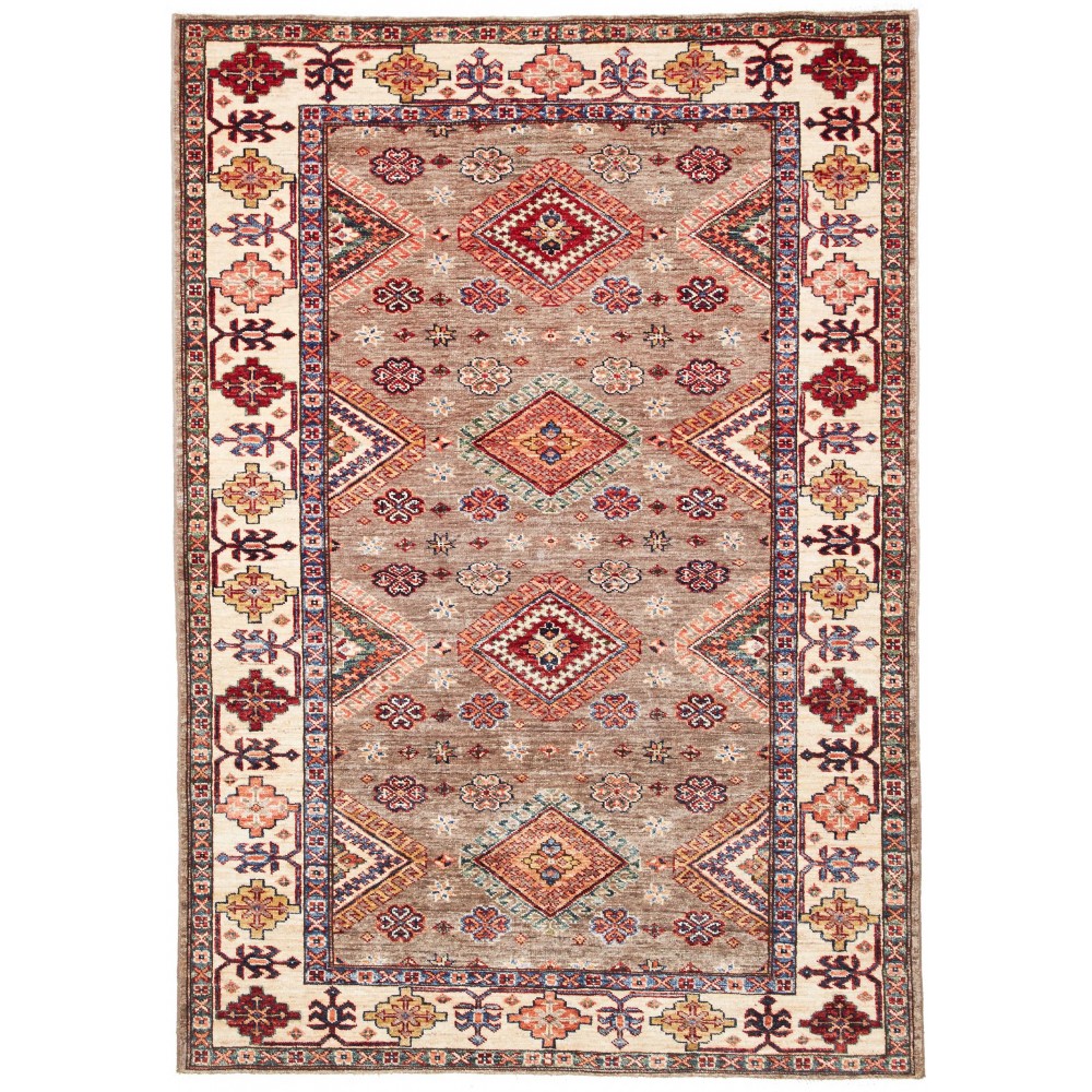 Tappeto Kazak Fine Pakistan marrone azzurro 125x185